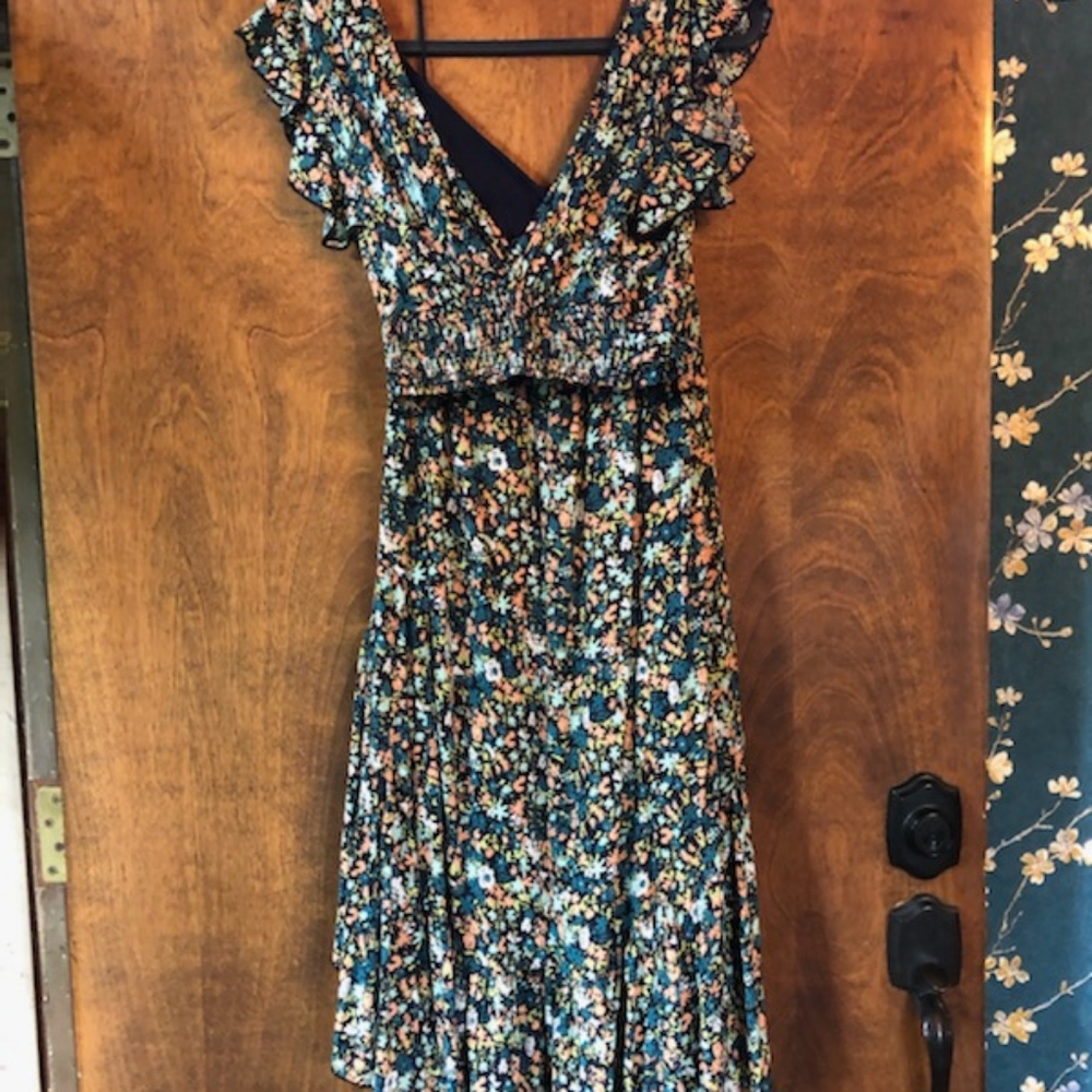 Free People long skirt with low cut sleeveless top